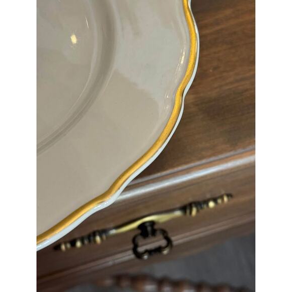 Vintage 2-Tier Custom Plate Tray White Gold Home Kitchen Decor Serving - Picture 7 of 9